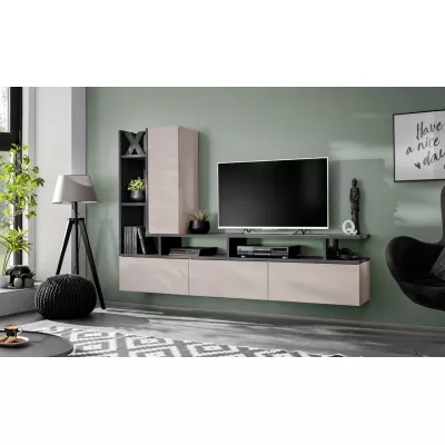 Obývací stěna FIRENA - dub grafit / kašmír