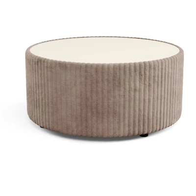 Čalouněný kulatý konferenční stolek WINDSOR 2 - béžový