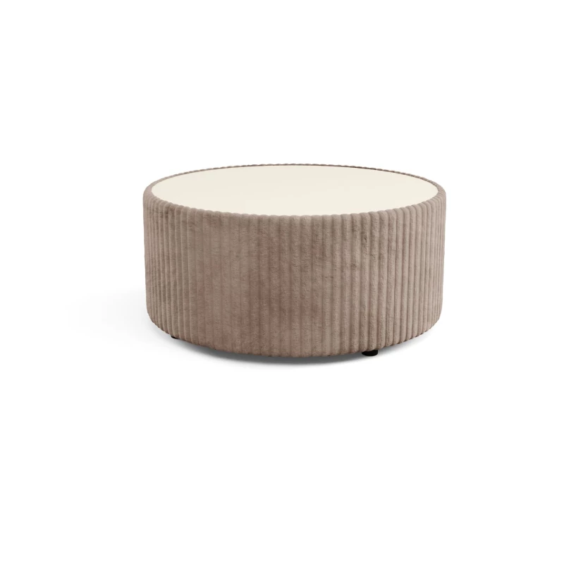 Čalouněný kulatý konferenční stolek WINDSOR 2 - béžový