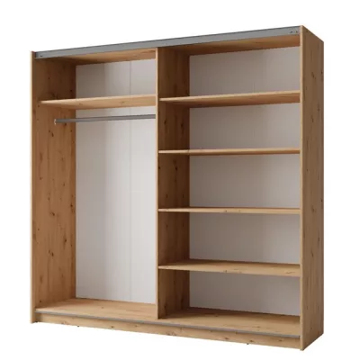 Vysoká šatní skříň 151 cm se zrcadlem APASTO - dub artisan