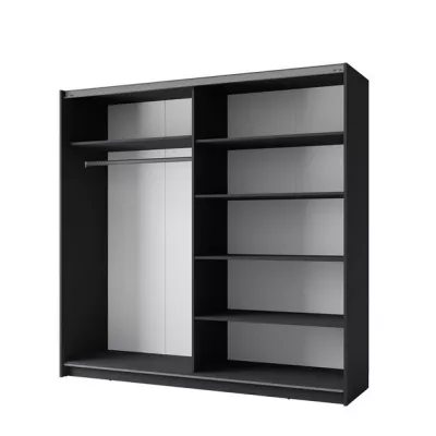 Vysoká šatní skříň 151 cm se zrcadlem APASTO - grafitová