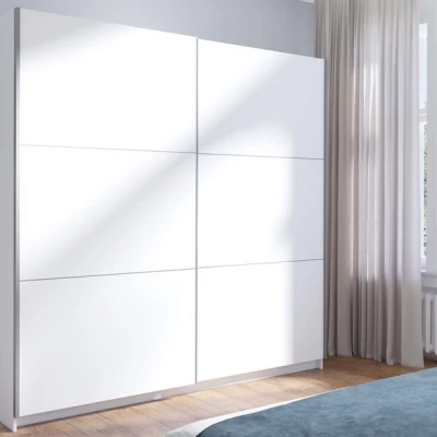 Velká šatní skříň 201 cm APASTO - bílá