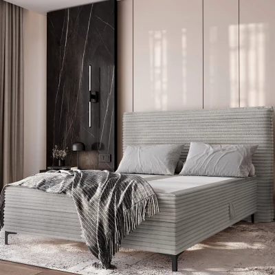 Kontinentální postel 90x200 MADRONA - světle šedá