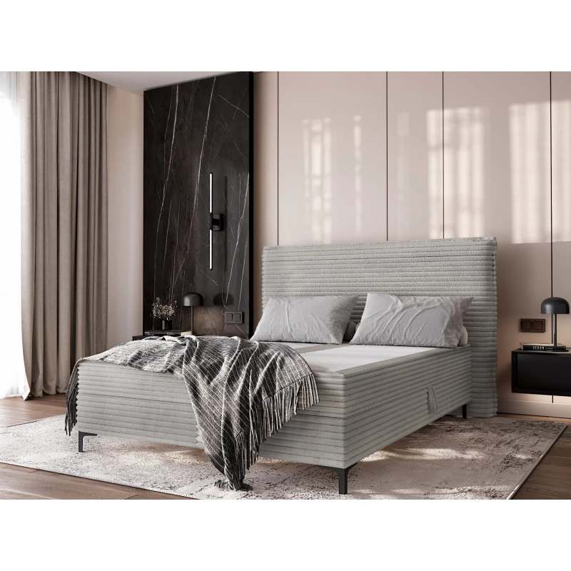 Kontinentální postel 90x200 MADRONA - světle šedá