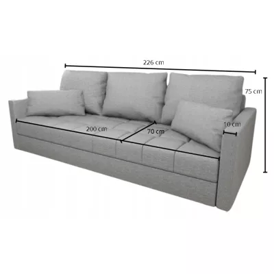 Trojmístná rozkládací pohovka KLAVERA 2 - světle šedá