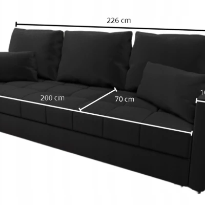 Trojmístná rozkládací pohovka KLAVERA 2 - černá 2
