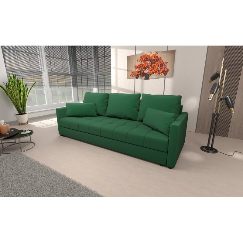 Trojmístná rozkládací pohovka KLAVERA 1 - láhvově zelená