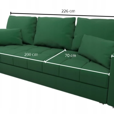 Trojmístná rozkládací pohovka KLAVERA 1 - láhvově zelená