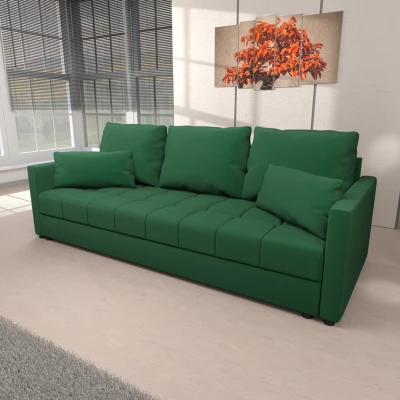 Trojmístná rozkládací pohovka KLAVERA 2 - láhvově zelená