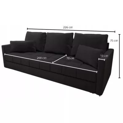 Trojmístná rozkládací pohovka KLAVERA 2 - tmavě šedá 2