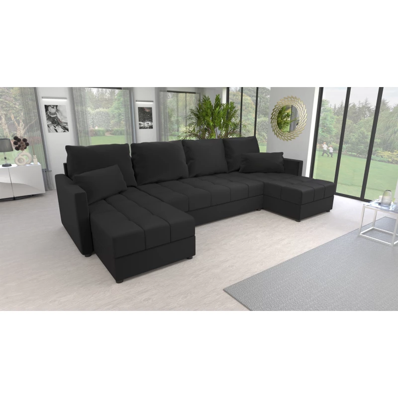 Rozkládací sedací souprava do U KLAVERA 2 - černá 2