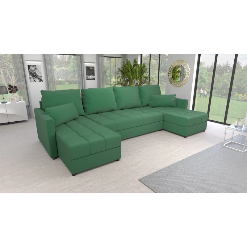 Rozkládací sedací souprava do U KLAVERA 2 - láhvově zelená