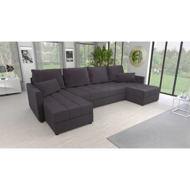 Rozkládací sedací souprava do U KLAVERA 1 - tmavě šedá 2