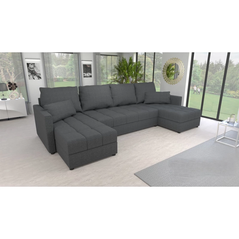 Rozkládací sedací souprava do U KLAVERA 1 - tmavě šedá 1