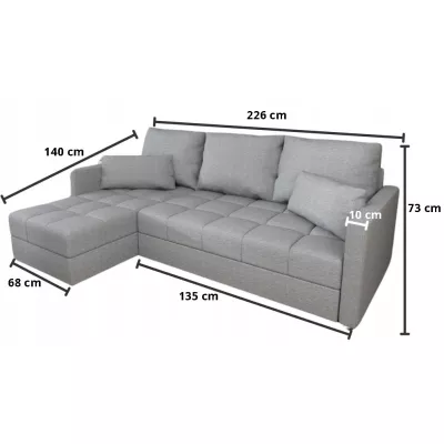 Sedací souprava do L KLAVERA 2 - světle šedá