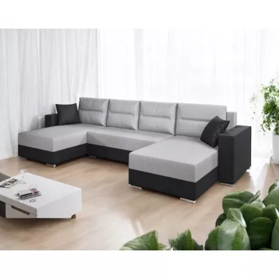 Rozkládací sedací souprava do U LUCASA 1 - šedá / černá