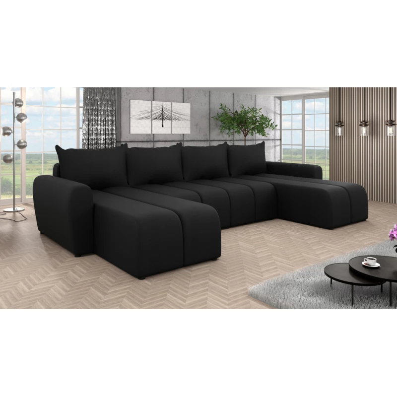 Elegantní sedací souprava do U AMANDA 3 - černá