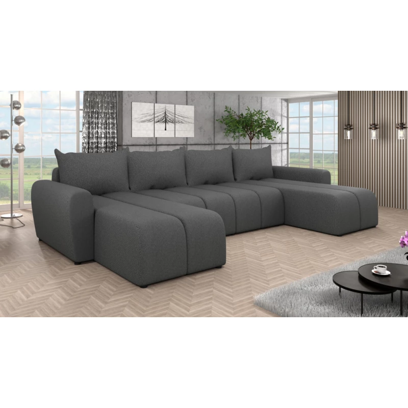 Elegantní sedací souprava do U AMANDA 2 - grafitová