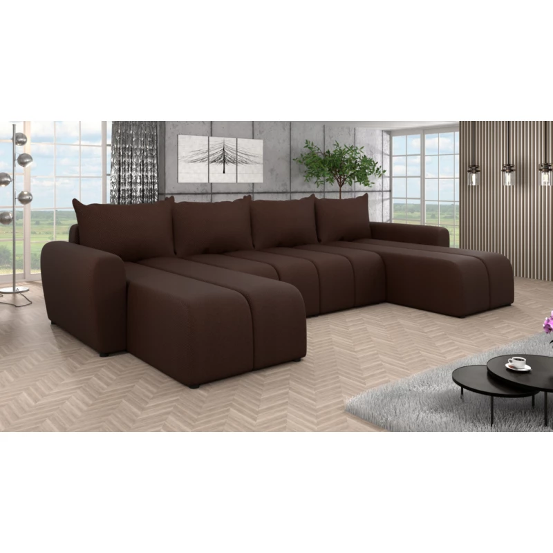 Elegantní sedací souprava do U AMANDA 3 - hnědá