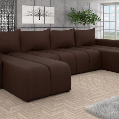 Elegantní sedací souprava do U AMANDA 2 - hnědá
