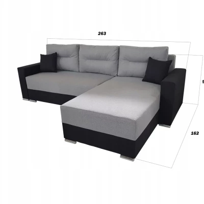 Rohová sedací souprava KANANDA 2 - šedá / černá