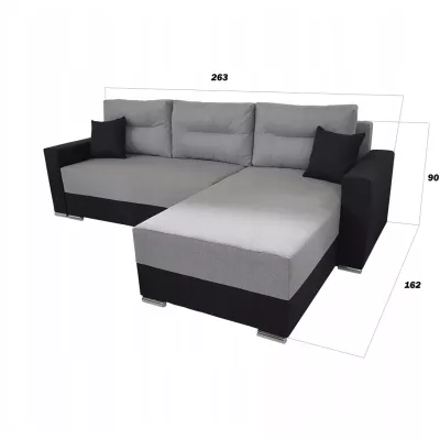 Rohová sedací souprava KANANDA 2 - šedá / černá