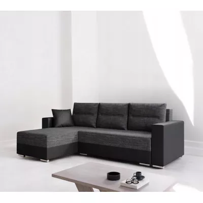 Rohová sedací souprava KANANDA 2 - černá eko kůže