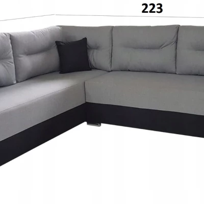 Rohová rozkládací sedací souprava HEMILY 2 - bílá ekokůže / šedá