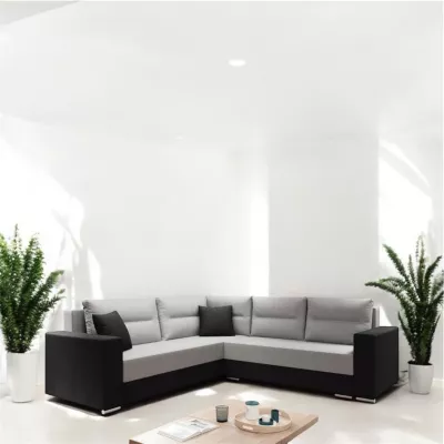 Rohová rozkládací sedací souprava HEMILY 3 - černá / šedá