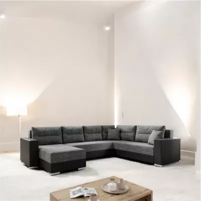 Rozkládací sedací souprava ISAMARA 1 - černá / černá eko kůže