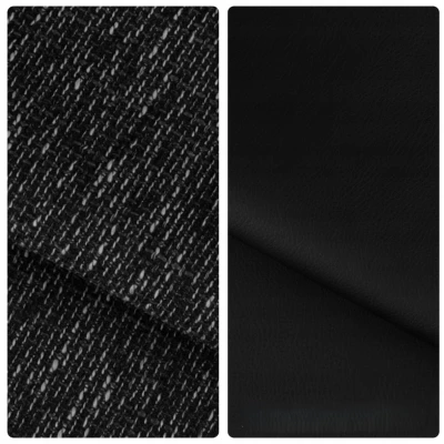 Rozkládací sedací souprava ISAMARA 1 - černá / černá eko kůže