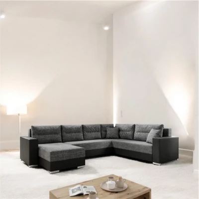 Rozkládací sedací souprava ISAMARA 2 - černá / černá eko kůže