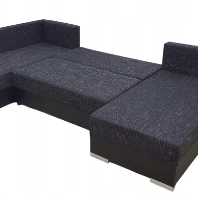 Rozkládací sedací souprava ISAMARA 1 - černá / černá eko kůže