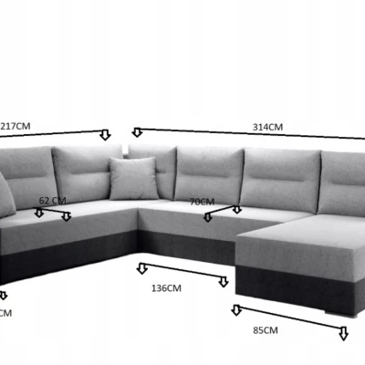 Rozkládací sedací souprava ISAMARA 2 - šedá / černá