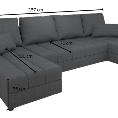 Rozkládací sedací souprava do U KLAVERA 1 - modrá