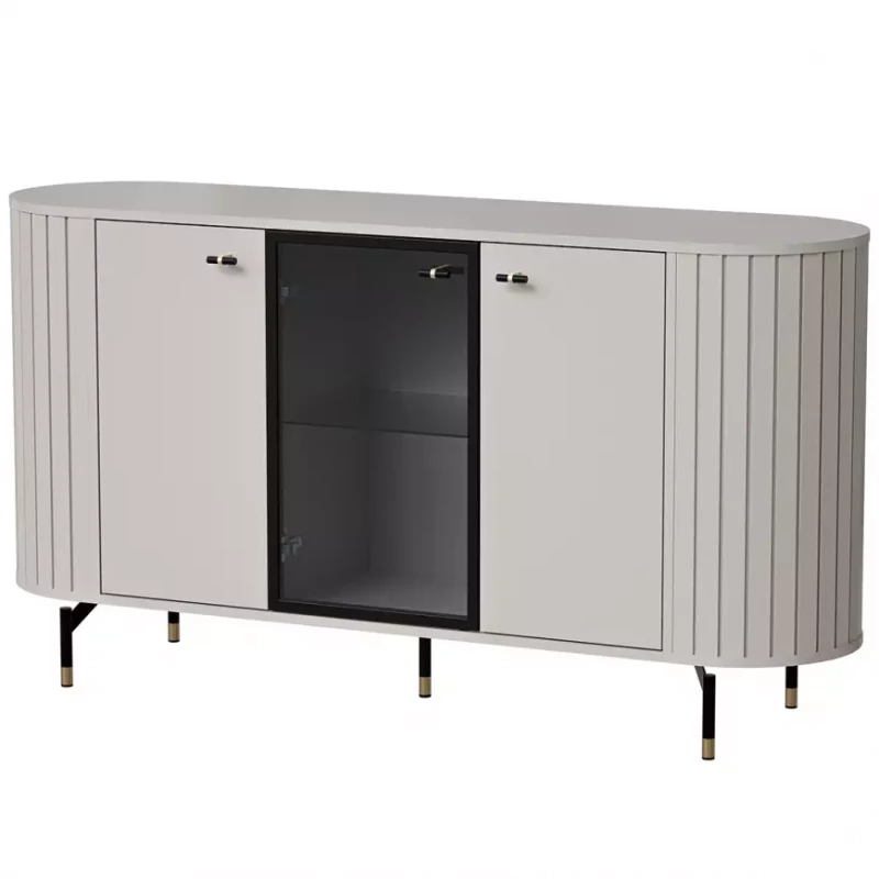 Komoda s prosklenými dvířky APEX - kašmír