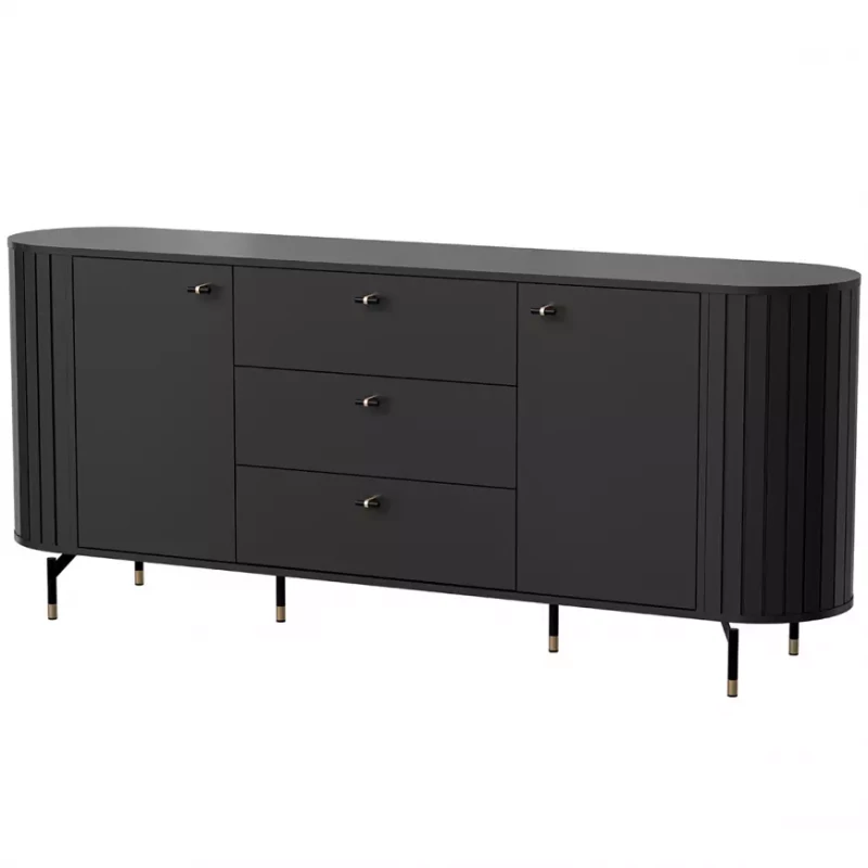 Široká kombinovaná komoda APEX - černá