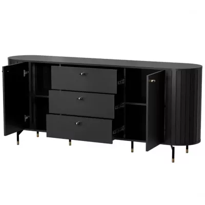 Široká kombinovaná komoda APEX - černá
