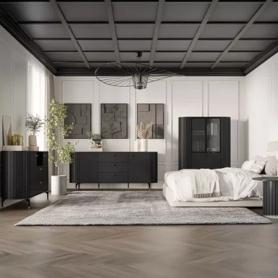 Široká kombinovaná komoda APEX - černá