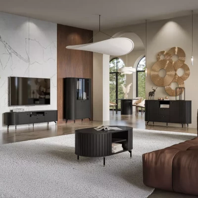 Široký televizní stolek APEX - černý