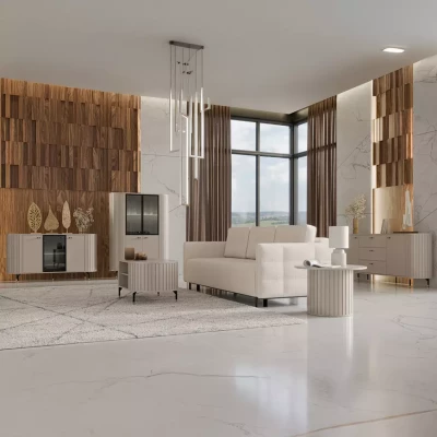 Kulatý odkládací stolek APEX - kašmír