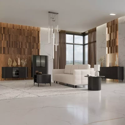 Kulatý odkládací stolek APEX - černý