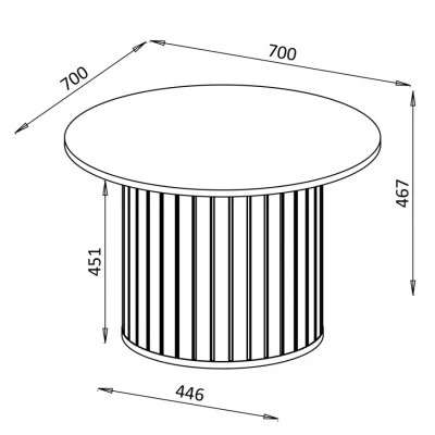 Kulatý odkládací stolek APEX - černý