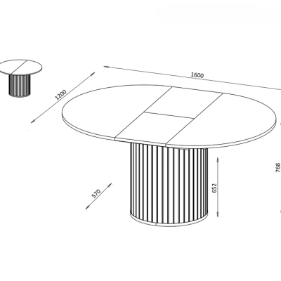 Rozkládací jídelní stůl 120(160)x120 APEX - kašmír