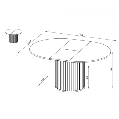 Rozkládací jídelní stůl 120(160)x120 APEX - kašmír