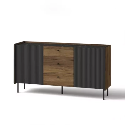 Kombinovaná komoda ASHEBORO - ořech / san sebastian / černá