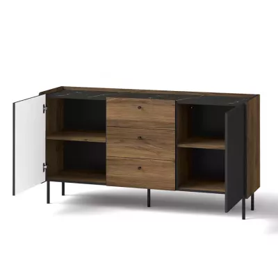 Kombinovaná komoda ASHEBORO - ořech / san sebastian / černá