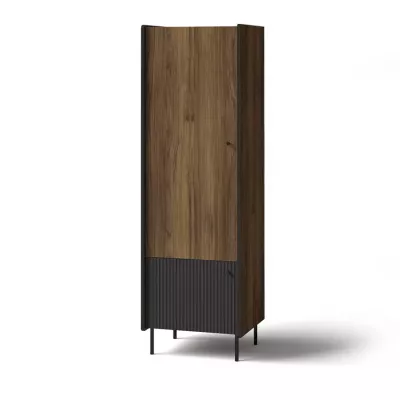 Policová šatní skříň 59 cm ASHEBORO - ořech / černá