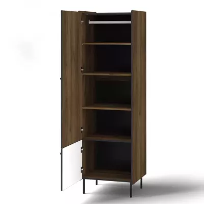 Policová šatní skříň 59 cm ASHEBORO - ořech / černá