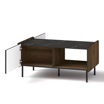 Konferenční stolek ASHEBORO - ořech / san sebastian / černý